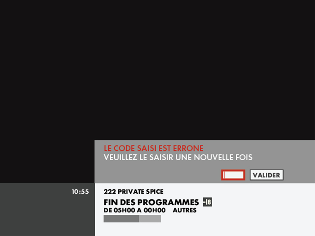 Code Parental erroné
