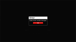 Code erroné, veuillez réessayer
