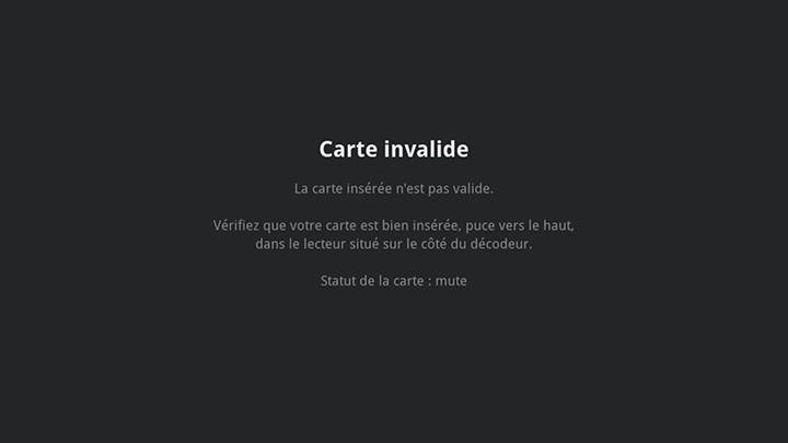 Carte invalide