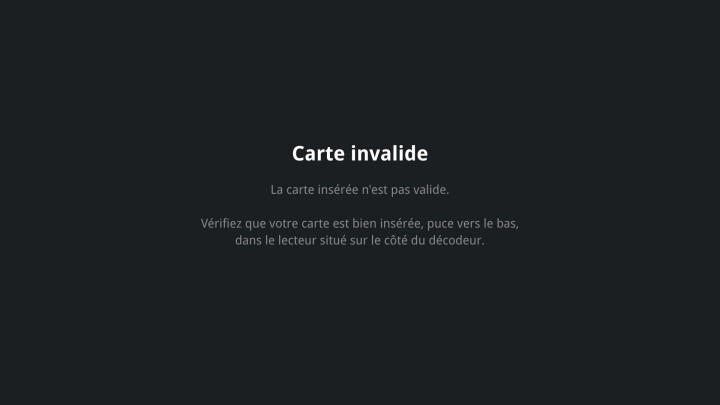 Carte invalide