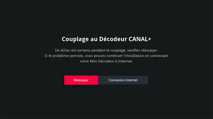 Un échec est survenu pendant le couplage