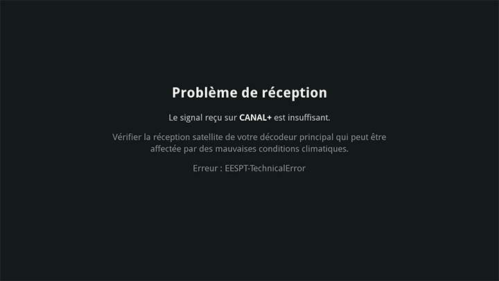 Problème de réception