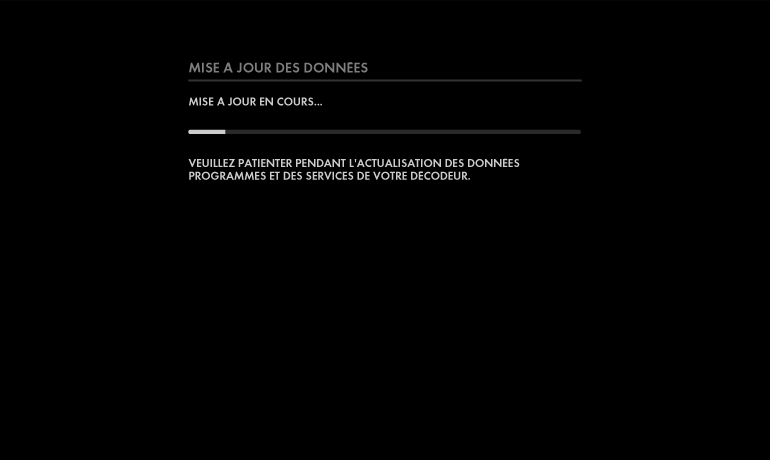 Attention, Pour accéder à ce service, votre décodeur doit effectuer une mise à jour