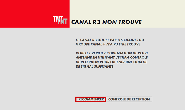 Canal R3 non trouvé