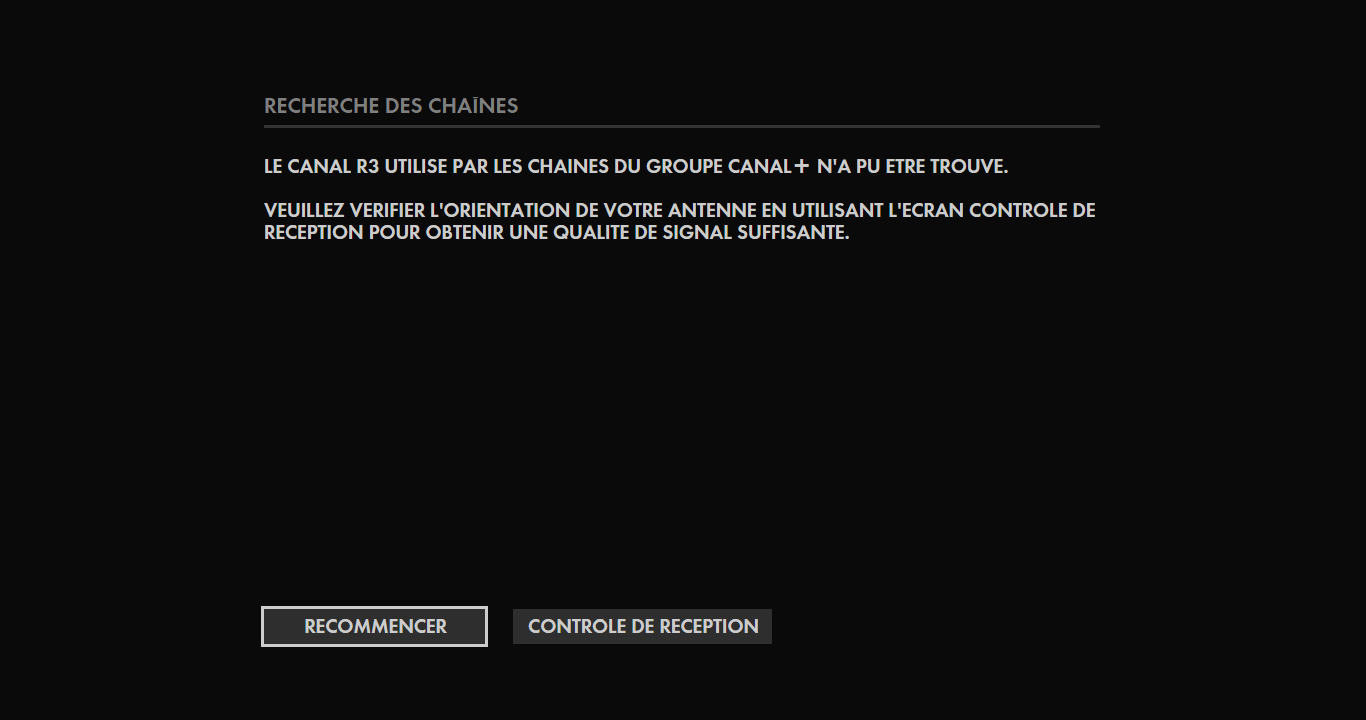 Canal R3 non trouvé