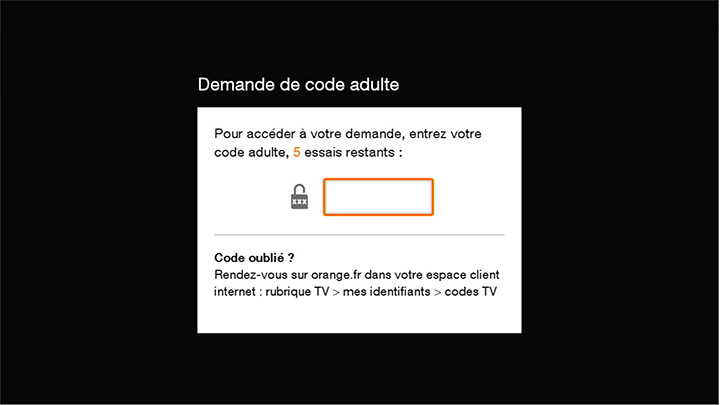 Demande de code adulte