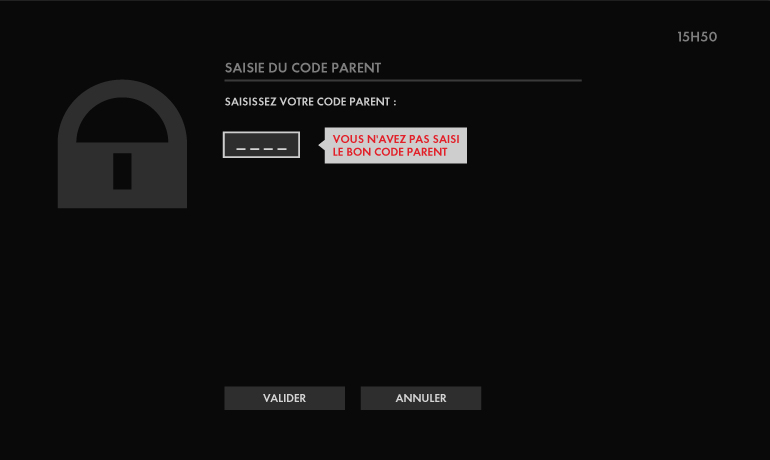 Vous n'avez pas saisi le bon code parent