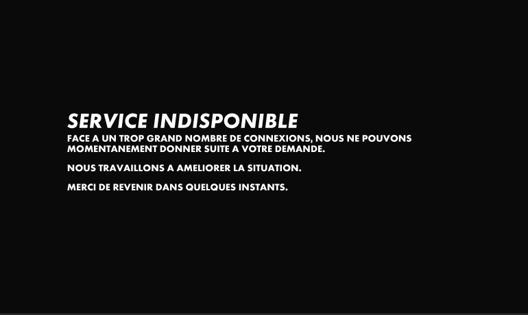 Service indisponible sur CANAL A LA DEMANDE